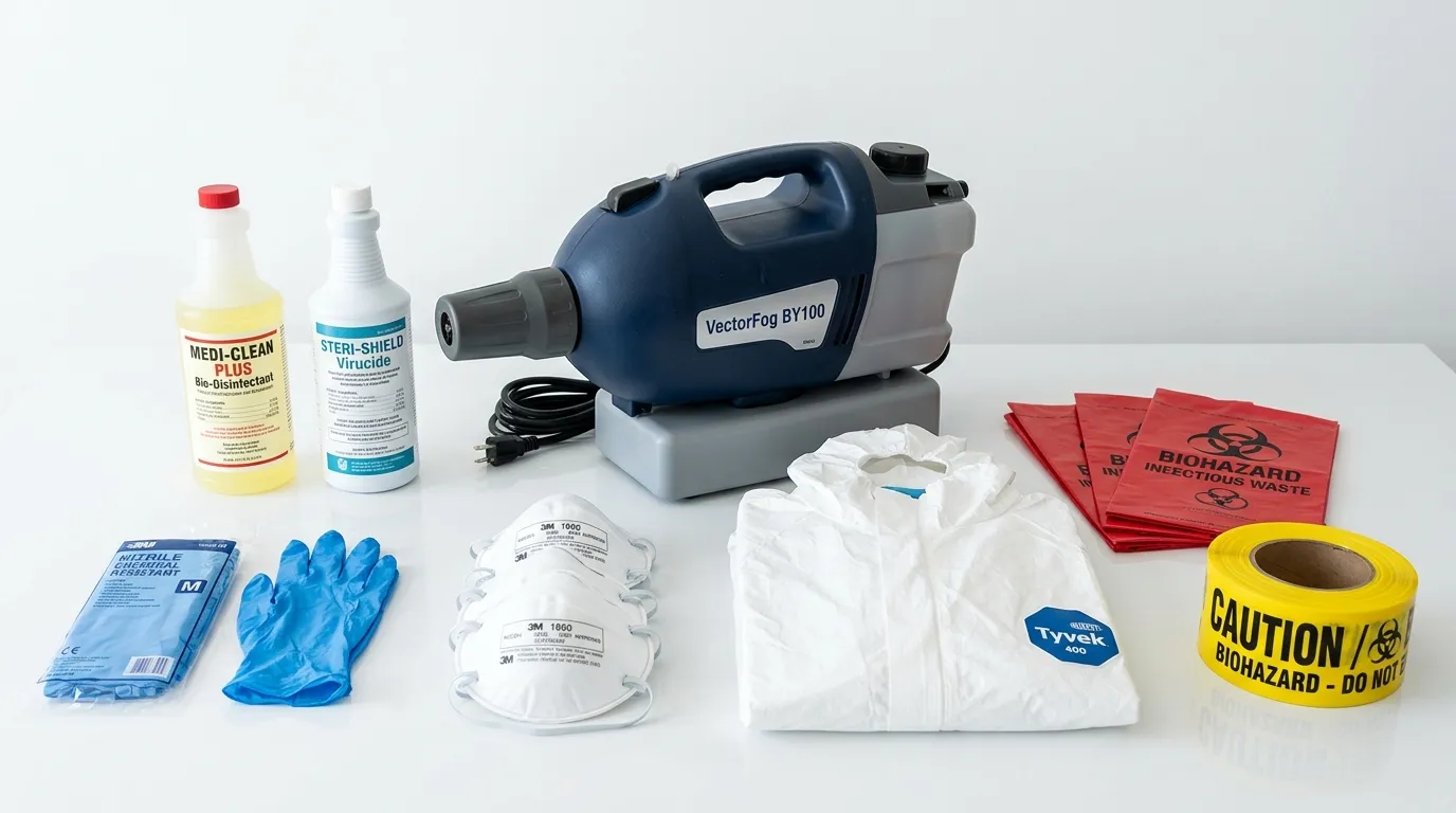 Professional biohazard remediation crew working in Broadview Park